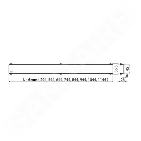 Alcadrain Grilles - Grille pour caniveau de douche linéaire 1150 mm, verre/noir GL1204-1150
