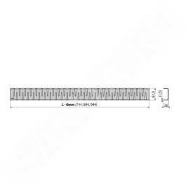 Alcadrain Grilles - Grille pour caniveau de douche linéaire 850 mm, inox mat ZIP-850M