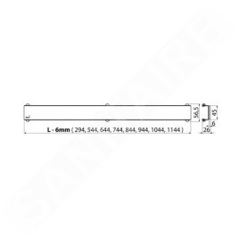 Alcadrain Grilles - Grille pour caniveau de douche 950 mm, verre/blanc GL1200-950