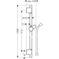Hansgrohe Raindance - Barre de douche Unica'S Puro 900 mm, avec flexible de douche, nickel brossé 28631820 Hansgrohe Raindance - Barre de douche Unica'S Puro 900 mm, avec flexible de douche, nickel brossé 28631820