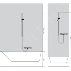 Hansgrohe Crometta - Set de pommeau de douche, 2 jets, barre et flexible,  EcoSmart 9 l/min, blanc / chrome 26534400