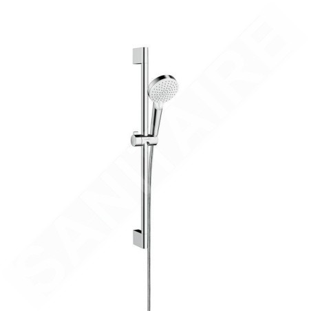 Hansgrohe Crometta - Set de pommeau de douche, 2 jets, barre et flexible,  Green 6 l/min, blanc / chrome 26555400