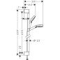 Hansgrohe Crometta - Set de pommeau de douche, 2 jets, barre et flexible,  Green 6 l/min, blanc / chrome 26555400
