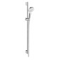 Hansgrohe Crometta - Set de douche Vario 100, EcoSmart 9 l/min, barre de douche de 900 mm, blanc / chrome 26539400