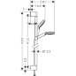 Hansgrohe Crometta - Set de douche Vario 100, EcoSmart 9 l/min, barre de douche de 900 mm, blanc / chrome 26539400