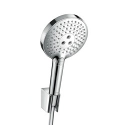 Hansgrohe Raindance Select E - Ensemble de pommeau de douche 120, 3 jets, support et flexible, chrome 26701000