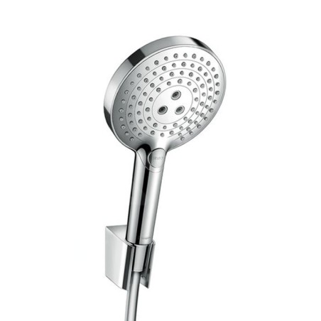 Hansgrohe Raindance Select E - Ensemble de pommeau de douche 120, 3 jets, support et flexible, chrome 26701000