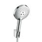 Hansgrohe Raindance Select E - Ensemble de pommeau de douche 120, 3 jets, support et flexible, chrome 26701000