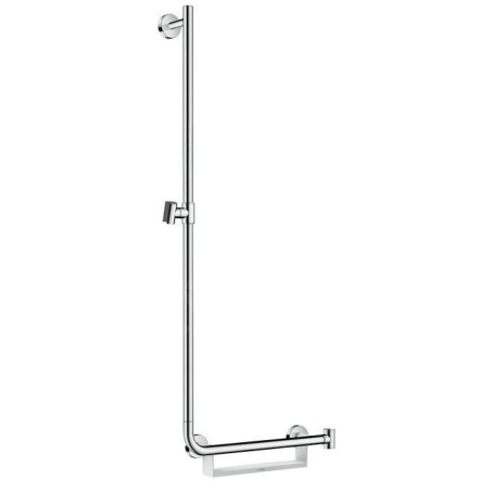 Hansgrohe Unica - Barre de douche 1.100 mm, gauche, blanc / chrome 26403400