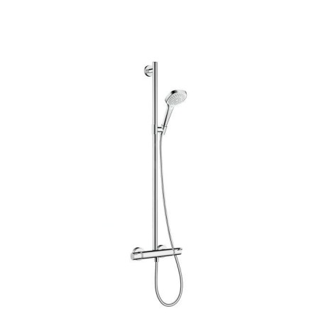 Hansgrohe Croma Select E - Set de douche SemiPipe Multi avec thermostat, blanc / chrome 27248400