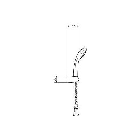 Jika Rio - Set de pommeau de douche, 3 jets, support et flexible 1,7 m, inox/chrome H3651R00043611
