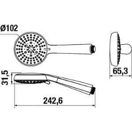 Jika Rio - Set de pommeau de douche, 3 jets, support et flexible 1,7 m, inox/chrome H3651R00043611