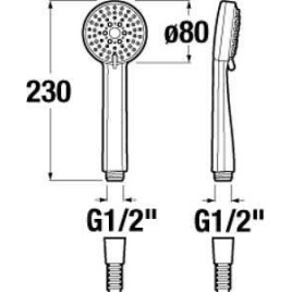 Jika Rio - Pommeau de douche 100, 1 jet, chrome H3611R20041511