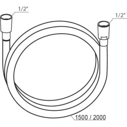 Ravak Douches - Flexible de douche 2000 mm, chrome brillant X07P339