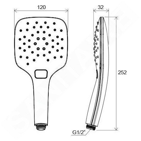 Ravak Douches - Pomme de douche Air 959.10, blanc X07P351