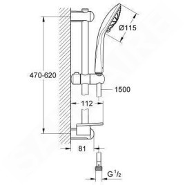 Grohe Euphoria - Set de douche 110 avec barre, 3 jets, chrome 27243001