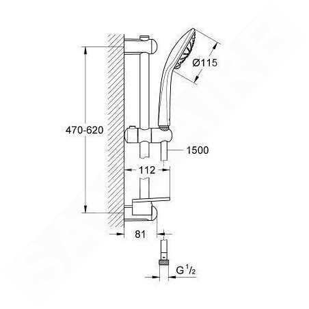 Grohe Euphoria - Set de douche 110 avec barre, 3 jets, chrome 27243001
