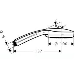 Hansgrohe Croma 100 - Pommeau de douche Multi, 3 jets, noir 28536610