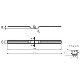 I-Drain Linear 54 - Bac à douche en acier inoxydable, longueur 1100 mm, avec étanchéité ID4M11001X1