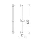 Nimco Unix - Barre de douche 600 mm, chrome UN 13015-26