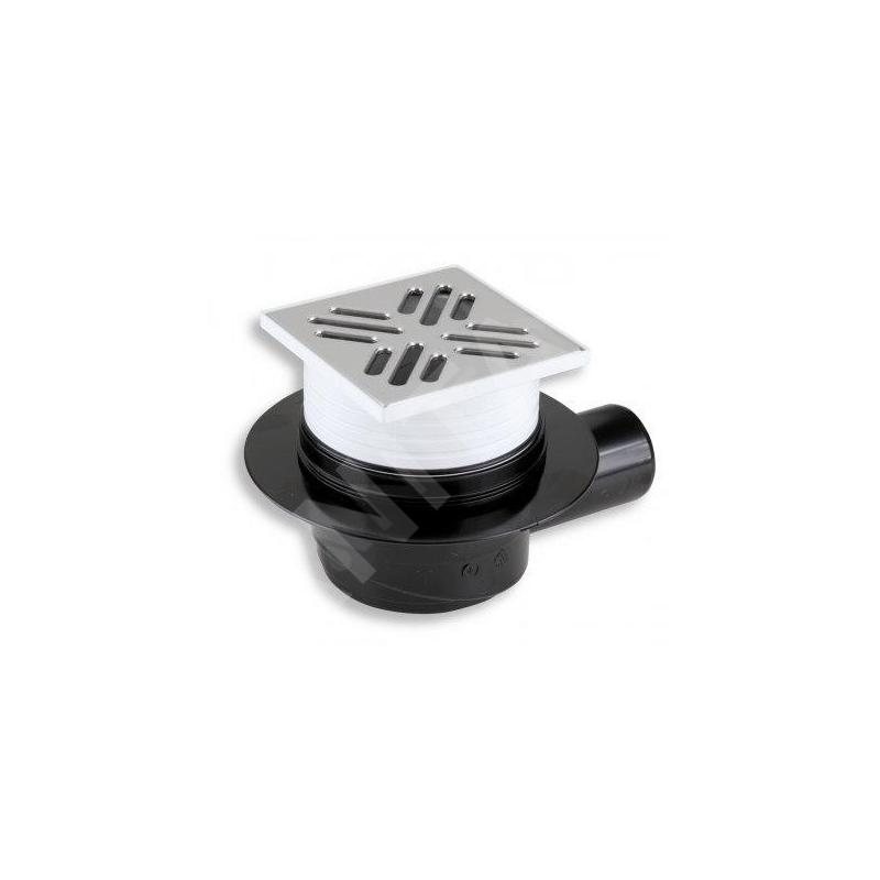 Novaservis Accessoires - Siphon de sol, latéral, 105 x 105/50 mm, acier inoxydable 450,0