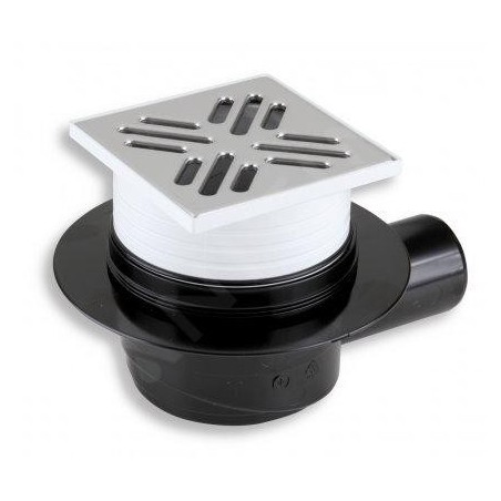 Novaservis Accessoires - Siphon de sol, latéral, 105 x 105/50 mm, acier inoxydable 450,0