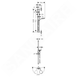 Axor Citterio E - Set de douche avec douchette Raindance Select S 120 3 jet, chrome 36735000