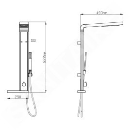 Aqualine Rome - Set de douche, aluminium SL760