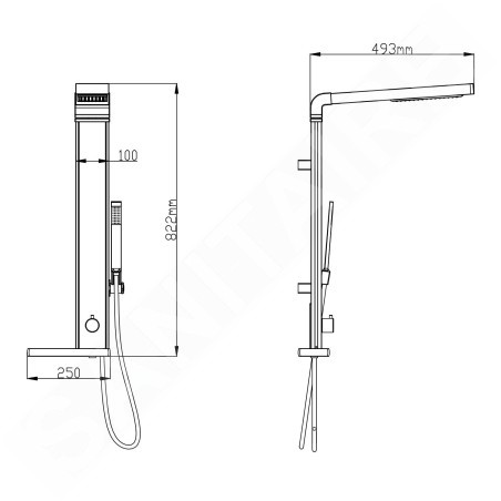 Aqualine Rome - Set de douche, aluminium SL760