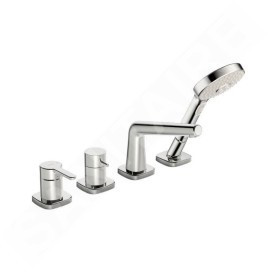 Hansa Designo - Mitigeur de baignoire, 4 trous, chrome 53122083