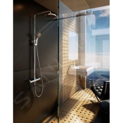Ravak Termo - Set de douche avec thermostat, 200 mm, 5 jets, chrome X070058