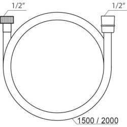 Ravak Douches - Flexible de douche SatinFlex 913.02, longueur 2000 mm, satiné X07P337