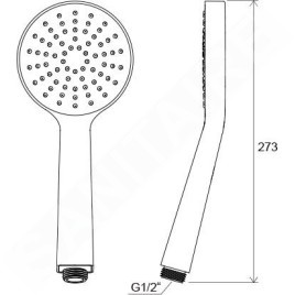 Ravak Douches - Douchette Flat S 960.00, plate, 1 fonction, diamètre 100 mm, chromé X07P343