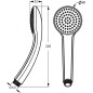 Ideal Standard Idealrain - Douchette à main S1 80 mm, 1 jet, chrome B9400AA