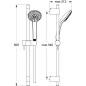 Ideal Standard Idealrain Pro - Ensemble de douchette à main, 3 jets, barre et flexible, chrome B9834AA
