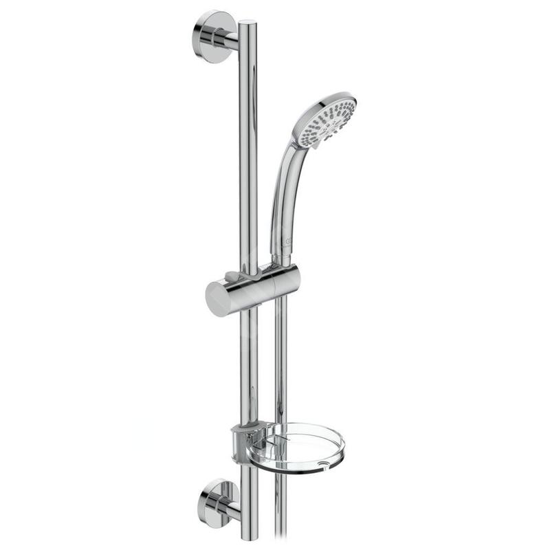 Ideal Standard Idealrain - Ensemble de douchette à main, 1 jet, barre et flexible, chrome B9414AA