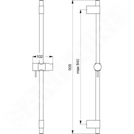 Ideal Standard Idealrain Pro - Barre de douche 900 mm, chrome B9849AA