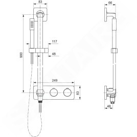 Ideal Standard Archimodule - Set de douche avec thermostat encastré, 1 jet, chrome A1550AA