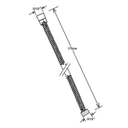 Sapho Pièces de rechange - Flexible de douche, longueur 1750 mm, or FLE10ZL