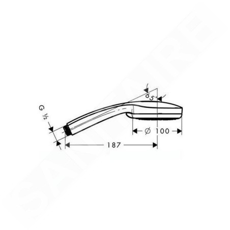 Hansgrohe Croma 100 - Pommeau de douche Multi, 3 jets, satinox 28536810