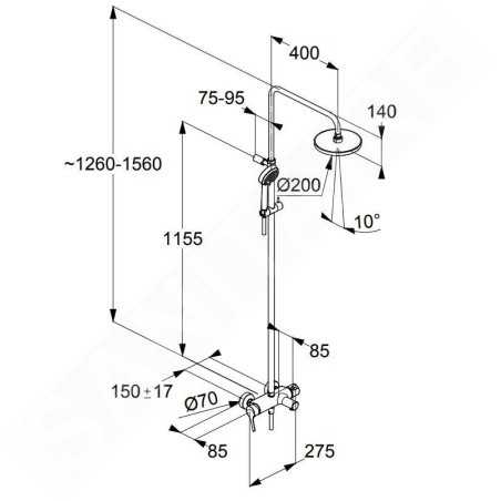 Kludi Logo - Set de douche Dual Shower System 200, avec mitigeur, chrome 6808305-00
