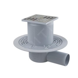 Alcadrain Douchegoten - Siphon de sol, latéral, 105x105 mm, diamètre 50 mm, acier inoxydable/plastique APV1311