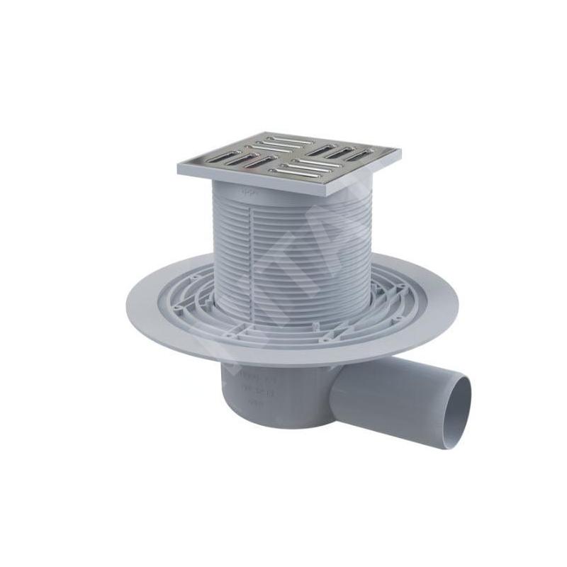 Alcadrain Douchegoten - Siphon de sol, latéral, 105x105 mm, diamètre 50 mm, acier inoxydable/plastique APV1311 Alcadrain Douchegoten - Siphon de sol, latéral, 105x105 mm, diamètre 50 mm, acier inoxydable/plastique APV1311
