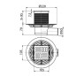 Alcadrain Douchegoten - Siphon de sol, latéral, 105x105 mm, diamètre 50 mm, acier inoxydable/plastique APV1321