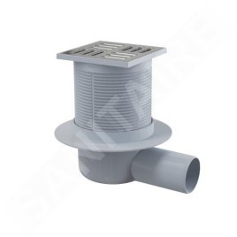 Alcadrain Douchegoten - Siphon de sol, latéral, 105x105 mm, diamètre 50 mm, acier inoxydable/plastique APV31
