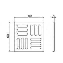 Alcadrain Accessoires - Grille, 102x102 mm, acier inoxydable MPV004