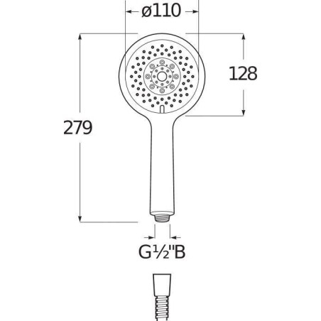 Jika Cubito Pure - Pommeau de douche Cubito-N 130 mm, 4 jets, chrome H3611X20044711