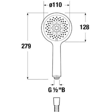 Jika Cubito Pure - Set de douche Cubito-N 130 mm, 4 jets, chrome H3651X00043621