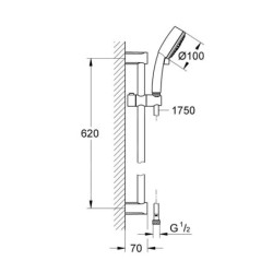 Grohe Tempesta New - Colonne de douche Cosmopolitan 100, 2 jets, chrome 26076002