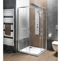 Aqualine Douches - Panneaux de douche, hauteur 1400 mm, argent SL680